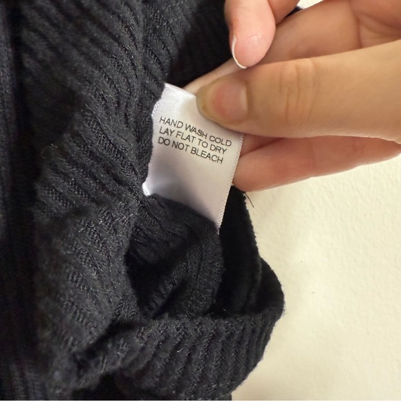 NWT LNA Neo Twist Front Black Ribbed Midi Dress XL - Picture 7 of 7